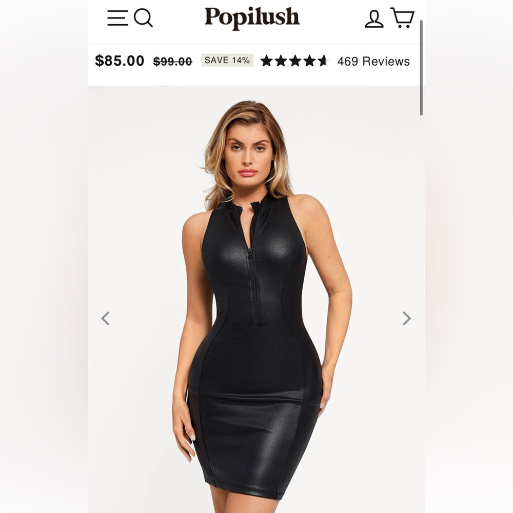 Popilush Black Sleeveless Bodycon Dress